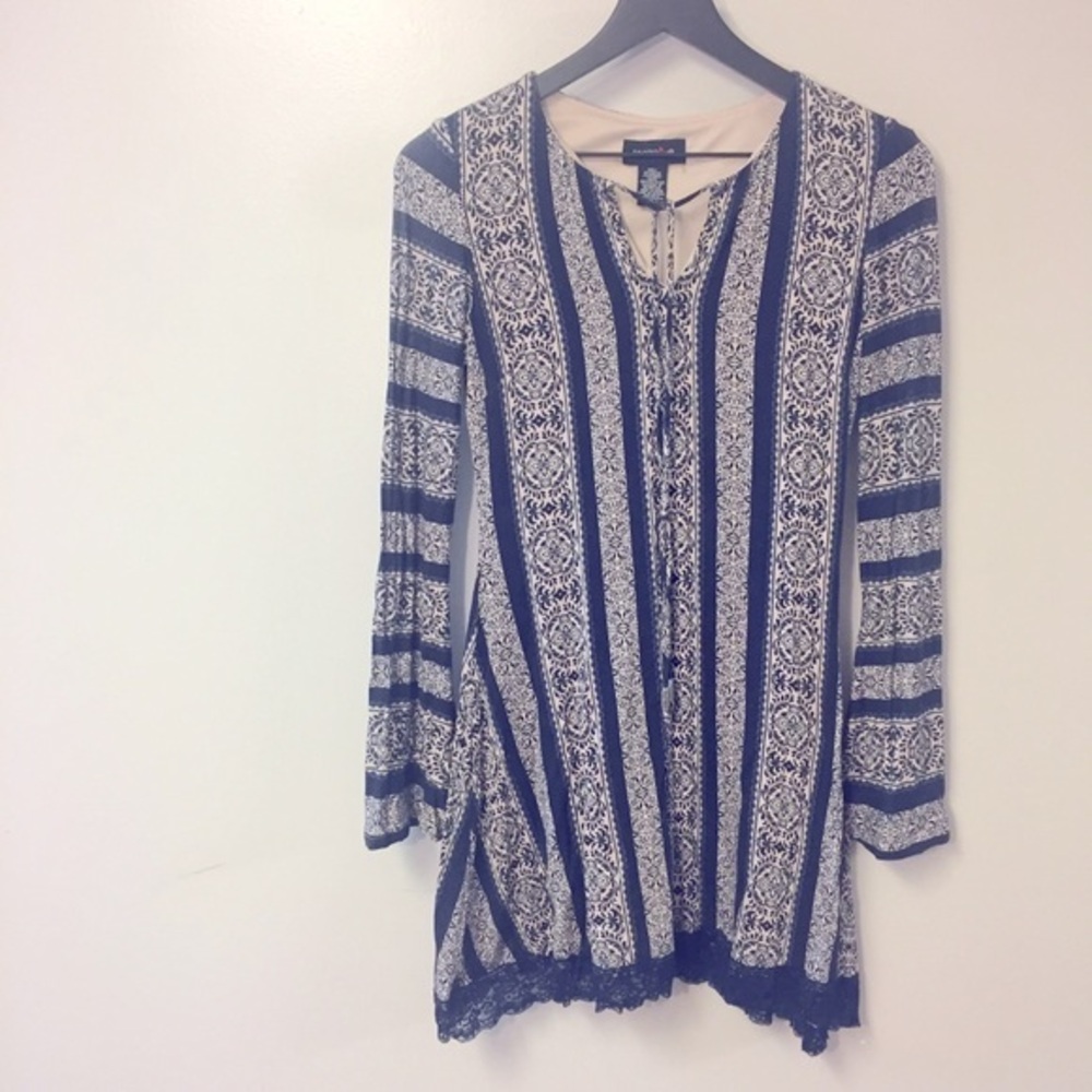 Teeze Me Boho Lace Trim Dress Size S